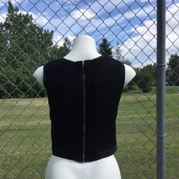 NWT Bebe Sheer Stripe Sweater Tank Black - Picture 5 of 10